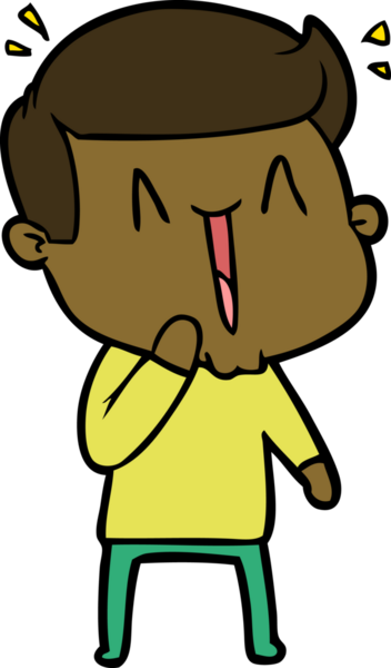 Bir insan tarafından çizilmiş heyecanlı bir çizgi film.