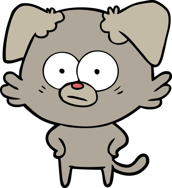 Bir insan tarafından çizilmiş sinirli köpek çizgi filmi.