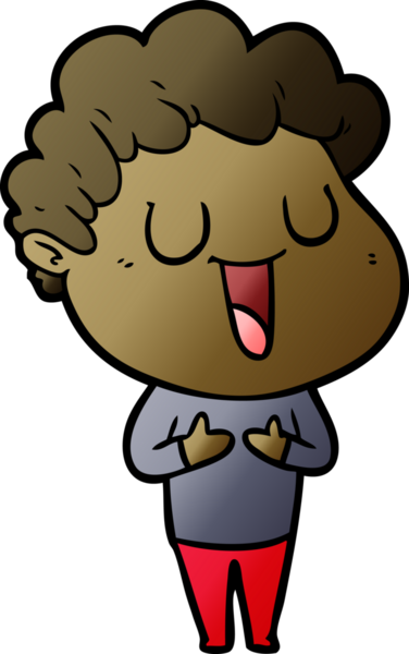 Bir insan tarafından çizilmiş gülen karikatür adam.