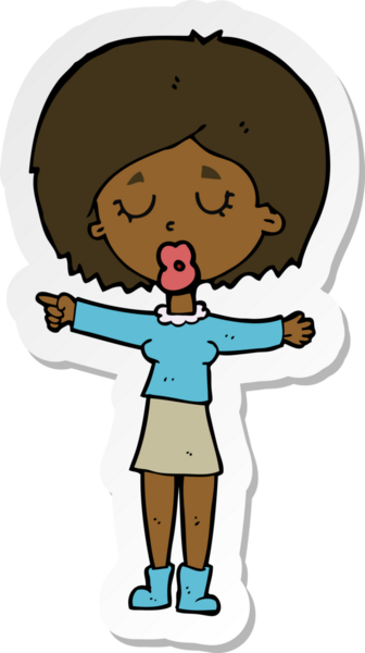 Bir insan tarafından çizilmiş bir karikatür çıkartması.