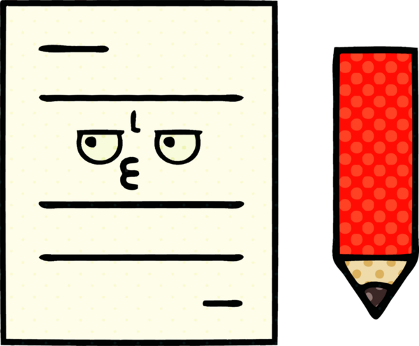 bir insan tarafından çizilmiş bir test kağıdının çizgi roman tarzı karikatürü