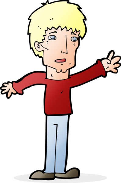 Çizgi film endişeli bir adam bir insan tarafından çizilmiş