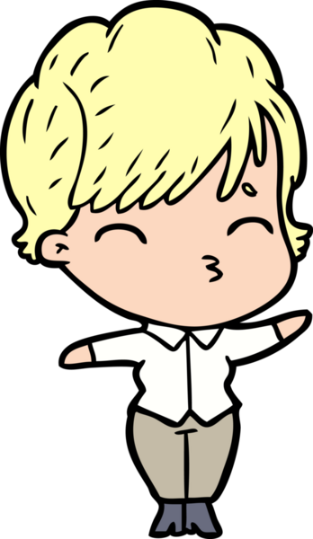 Bir insan tarafından çizilmiş bir çizgi film kadını.