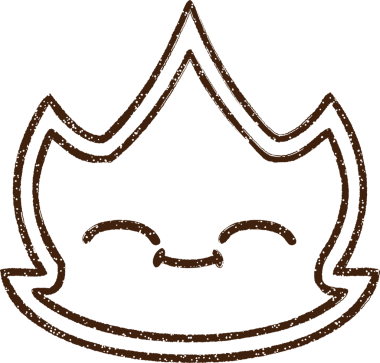 Bir insan tarafından çizilmiş Ateş Sembolü Kömür Çizimi