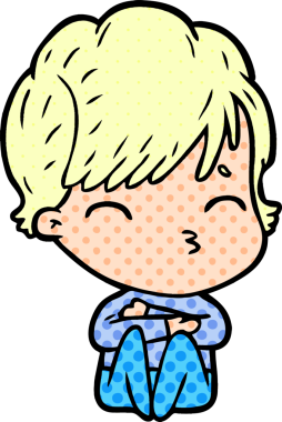 Bir insan tarafından çizilmiş bir çizgi film kadını.