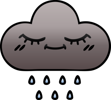 Bir insan tarafından çizilmiş fırtına yağmuru bulutunun gölgeli karikatürü