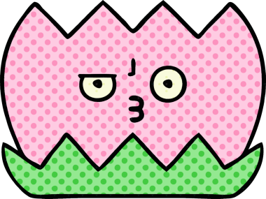 Bir insan tarafından çizilmiş bir nilüfer çiçeği çizgi filmi.