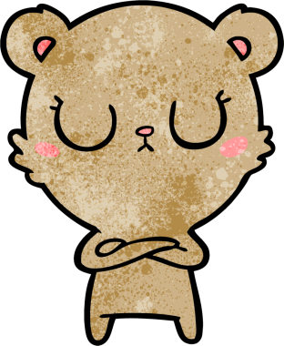 Bir insan tarafından çizilmiş barışçıl ayı yavrusu.