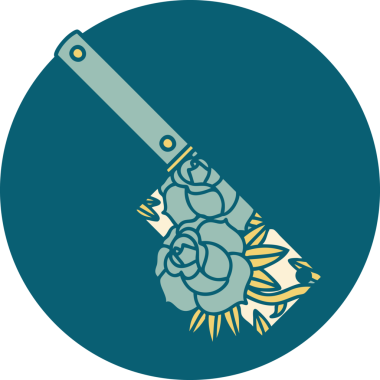 Bir satırın ve bir insanın çizdiği çiçeklerin ikonik dövme şekli