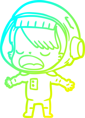 Bir insan tarafından çizilmiş konuşan bir astronotun soğuk gradyan çizimi