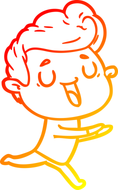 Bir insan tarafından çizilmiş mutlu bir çizgi film karakteri çizimi.