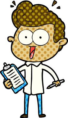 Bir insan tarafından çizilmiş çizgi film bakışlı adam.