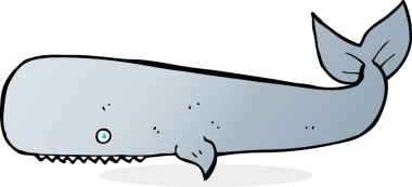 Bir insan tarafından çizilmiş çizgi film balinası