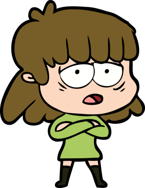 Bir insan tarafından çizilmiş yorgun bir kadın.