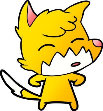 Bir insan tarafından çizilmiş tilki çizgi film karakteri