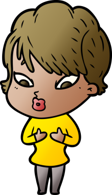 Bir insan tarafından çizilmiş karikatür kadın.