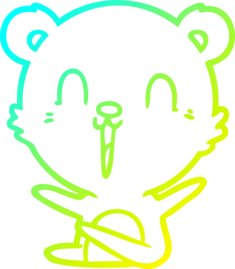 Bir insan tarafından çizilmiş mutlu bir çizgi film ayısının çizimi.