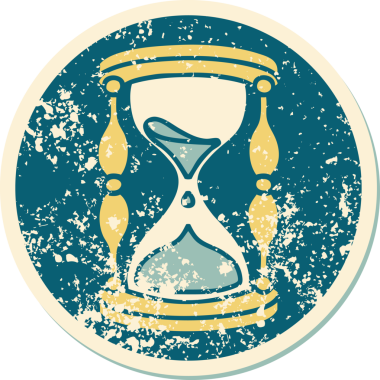 Bir insan tarafından çizilmiş bir saatin sembolik dövmeli görüntüsü