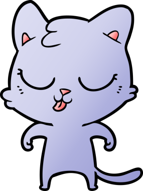 Bir insan tarafından çizilmiş çizgi film kedisi.