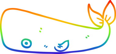 gökkuşağı gradyan çizgisi bir insan tarafından çizilmiş bir karikatür balinası