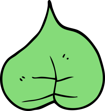 Bir insan tarafından çizilmiş çizgi film yaprağı.