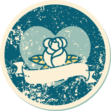 Bir insan tarafından çizilmiş kalp gülü ve bayrağının sembolik dövmeli resmi.