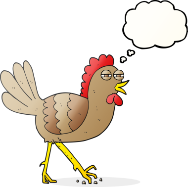 Bir insan tarafından çizilmiş serbest çizim baloncuk çizgi film tavuğu