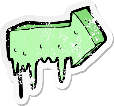 Bir insan tarafından çizilmiş sümüksü bir çizgi filmin gerilimli yapıştırması.