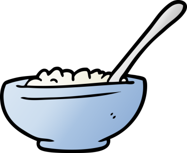 Bir insan tarafından çizilmiş pirinç kasesi.