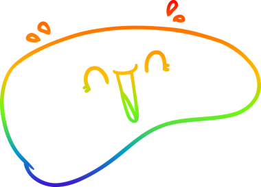 Bir insan tarafından çizilmiş sağlıklı bir karaciğerin çizimi.