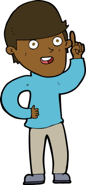 Bir insan tarafından çizilmiş bir fikri olan çizgi film çocuğu.