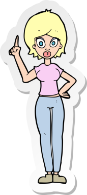 Çizgi filmdeki bir kadının bir insan tarafından çizilen...