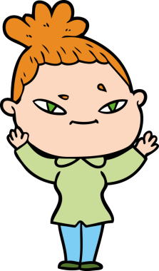 Bir insan tarafından çizilmiş karikatür kadın.