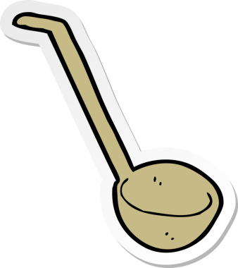 Bir insan tarafından çizilmiş karikatür kepçesinin çıkartması