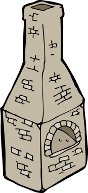 Bir insan tarafından çizilmiş eski bir baca karikatürü.