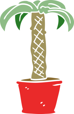 Bir insan tarafından çizilmiş karalama saksı bitkisi.