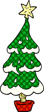 Bir insan tarafından çizilmiş bir karalama Noel ağacı.