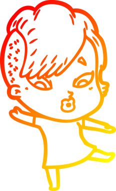 Bir çizgi film karakteri, bir insan tarafından çizilmiş bir kızı şaşırttı.