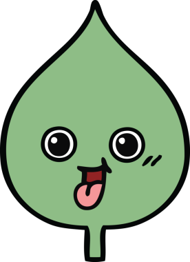 Bir insan tarafından çizilmiş dışavurumsal yaprağın sevimli karikatürü.