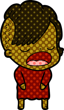 Bir insan tarafından çizilmiş havalı hippi kız çizgi filmi.