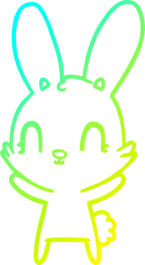 Bir insan tarafından çizilmiş şirin bir çizgi film tavşanı çizimi.