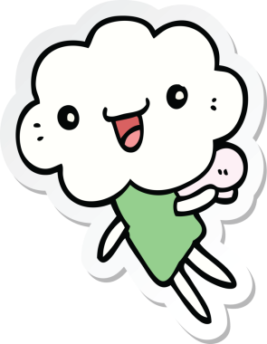 Bir insan tarafından çizilmiş karikatür başlıklı bir yaratığın çıkartması.