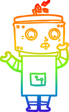 gökkuşağı gradyan çizgisi bir insan tarafından çizilmiş robot çizgi