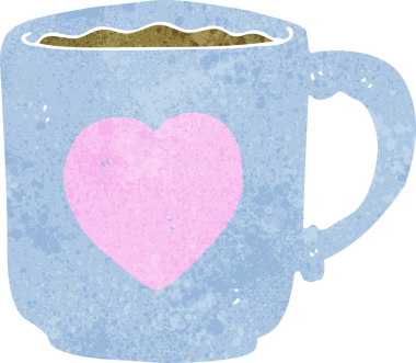 bir insan tarafından çizilmiş kahve fincanı.