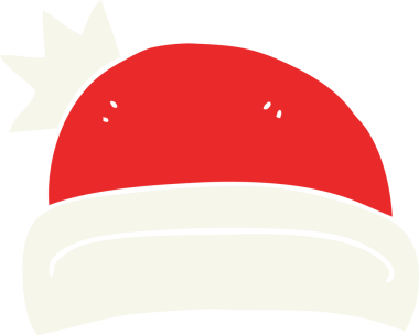 Bir insan tarafından çizilen noel şapkasının düz renk çizimi