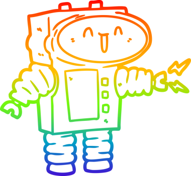 gökkuşağı gradyan çizgisi bir insan tarafından çizilmiş robot çizgi