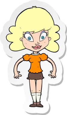 Bir insan tarafından çizilmiş güzel bir karikatür çıkartması.