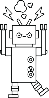 Bir insan tarafından çizilmiş robot çizimi