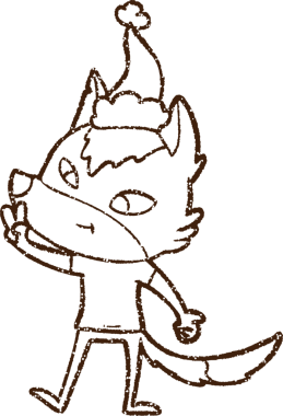 Bir insan tarafından çizilen Xmas Wolf Kömürü