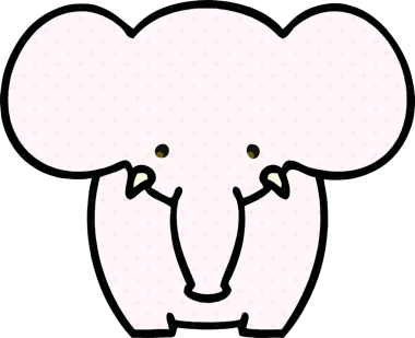 Bir insan tarafından çizilmiş garip çizgi film fili.